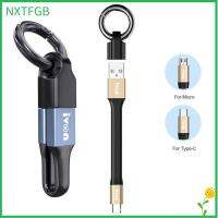 สายพวงกุญแจสายชาร์จสมาร์ทโฟน NXTFGB 3.1A สายชาร์จ USB เร็วสูงสุดสายข้อมูล Micro-C ไปยัง USB A