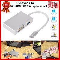 ✨✨#BEST SELLER USB Type-C to HDMI DVI VGA USB3.0 4in1 Multiport Adapter For Mackbook Pro 4K HD ##ที่ชาร์จ หูฟัง เคส Airpodss ลำโพง Wireless Bluetooth คอมพิวเตอร์ โทรศัพท์ USB ปลั๊ก เมาท์ HDMI สายคอมพิวเตอร์