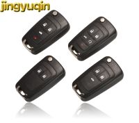 Jingyuqin 10pcs Flip Remote Car Key Fob Shell For Chevrolet Cruze Epica Lova Camaro Impala HU100 2345 Buttons Case