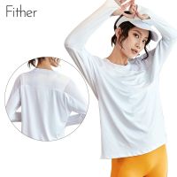 COD DSFDGDFFGHH Fit.HER Loose and Thin Yoga Clothes Fitness Clothes Running Top Quick Drying Clothes Large Sports T-shirt Womens Long Sleeve