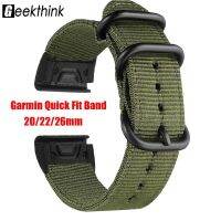 ✇ สายไนลอนสำหรับ Garmin Classic Quick release Bands Amazfit 20 22 26มม. fenix6 Fenix3 / 5X Relacement Wristband Watch Acceesories