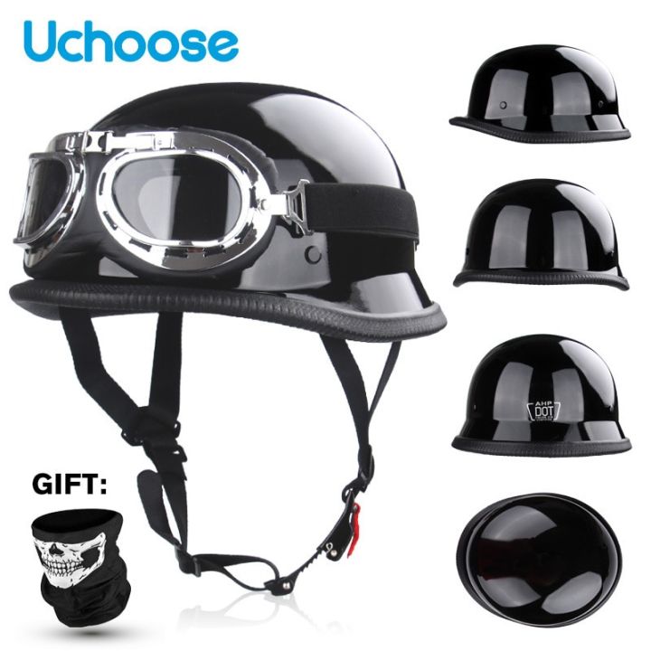 ABS Motorcycle Helmets, German Style Retro Half Face Helmet, Moto Half  Helmet