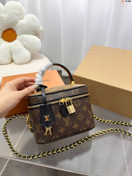 LV BOX SLING / MAKEUP BAG WITH BOX, Women's Fashion, Bags