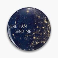 Here I Am Send Me Isaiah 6 8 Soft Button Pin Brooch Cute Collar Clothes Fashion Metal Lapel Pin Creative Funny Hat Lover Gift