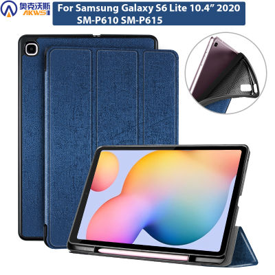 Pencil Case for Samsung Galaxy Tab S6 Lite 10.4 SM P610 P615 Pencil Holder Funda Capa Smart Soft TPU Protective Sleepcover