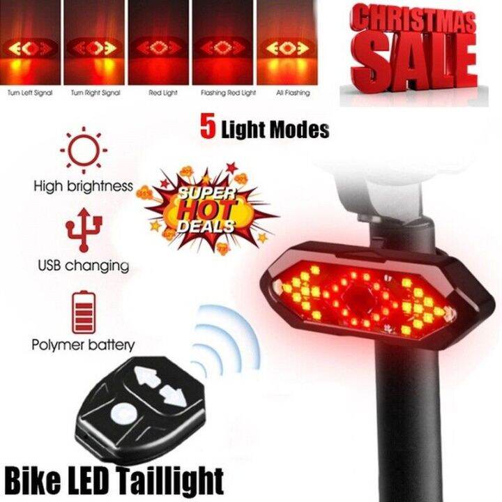 Smart Wireless Remote Control Bicycle Turn Outdoor Riding LED Warning Light Lazada PH