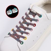 Colorful Flat Laces Elastic No Tie Shoelaces For Sneakers Men And Women Lazy Shoes Lace Round Capsule Metal Lock Rubber band