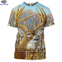 SONSPEE Cute Animal Deer Nature Jungle 3D Mens T-shirt Summer Casual T Shirts Fashion Streetwear Womens Short Sleeve Clothing