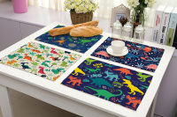 42x32cm Cartoon Dinosaur Place Mats Placemats Children Kids Fabric Coaster Table Decoration Mat Kitchen Dining Place Mats Pads