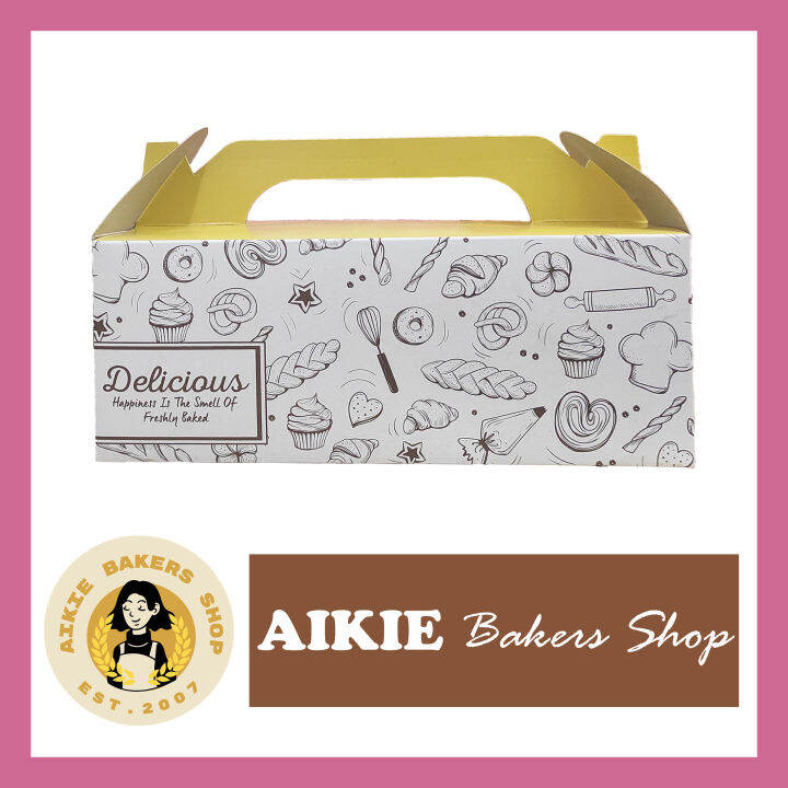 5x10x4 inch Handle Box Cake Box With Handle Cookie Box With Handle Cupcake Box with Handle