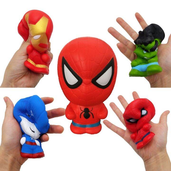 Marvel Squishy Kawaii Squishy Squish Spiderman Hulk Iron Man Spider Thanos  Squishies Slow Rising Stress Relief Squeeze Pu Toys | Lazada Ph