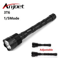 Anjoet 6000LM Powerful LED Flashlight 18650 3xCree XML T6 Self defense Military Tactical Torch Light Camping Hunt lamp