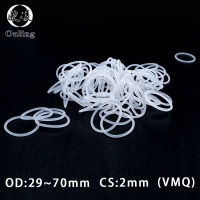 【2023】White Rubber Ring SiliconeVMQ O ring Seals 2mm Thickness OD40~70mm Silicon Oring Seal Gasket Washer