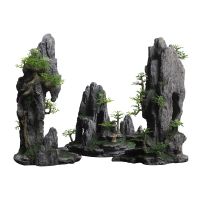 hot！【DT】 NEW Aquarium Mountain Rockery Landscape View Decoration Hill Hanging Ornament Resin Large