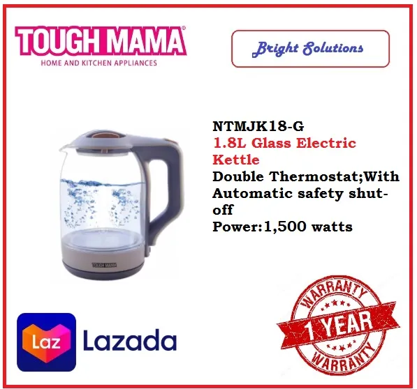 Tough Mama 1.8L Glass Electric Kettle Lazada PH