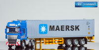 โมเดลรถบรรทุกตู้คอนเทนเนอร์ รถพ่วงคอนเทนเนอร์ รถเทรลเลอร์ รถเหล็ก รถบรรทุก ของเล่น ของสะสม JING BANG 1: 50 Container Lorry Maersk Truck Trailer Car Collection Model Toys