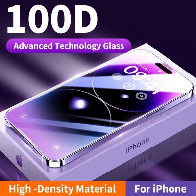 【NEW Popular】คลุมทั้งหมด100D กระจกนิรภัยสำหรับ iPhone 14 11 12 13 Pro Max XR X กระจกนิรภัยบนป้องกันแบบโค้ง