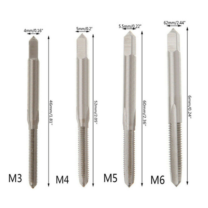 uni-sun-3ชิ้น-ล็อต-m3-m4-m5-m6-hss-hand-สกรูด้ายเมตริกชุดเครื่องมือ