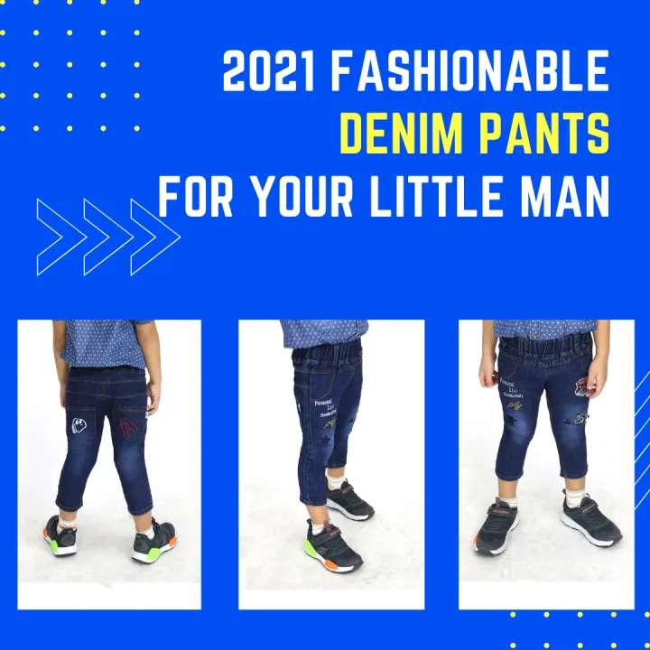 HILILO Dark Blue Color Denim Skinny Jeans Kids Bottom Pants for Boys ...