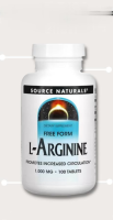 Source Naturals, L-Arginine, Free Form, 1000 mg, 100 Tablets