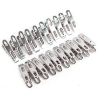 100 Pcs Stainless Steel Clothes Clamp Hanging Pins Clips Laundry Windproof Pegs