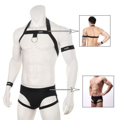 ชุดชั้นในบุรุษสายคล้องคอ+กางเกงชั้นใน Men Harness Thong Set QC8191604