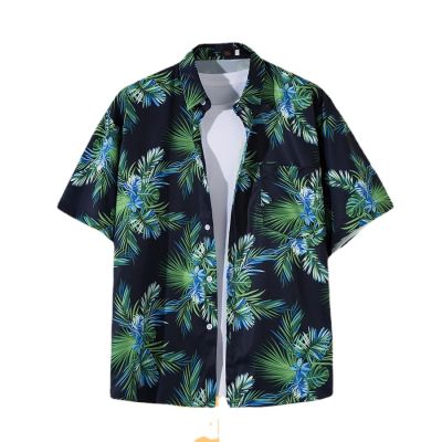 เสื้อฮาวายวินเทจของผู้ชายเสื้อพิมพ์ลายดอกไม้ฤดูร้อนชายหาดแขนสั้นลำลองเสื้อ Luau ท็อปส์ซูเสื้อชุดวันหยุด