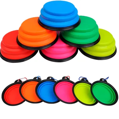 Foldable Pet Silicone Dog Food Water Bowl Outdoor Camping Travel Portable Puppy Food Container Foldable Dog Accessories