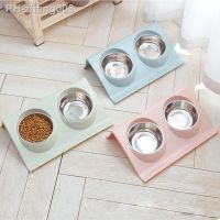 Pet Bowl Dog Food Bowl Pet Water Stainless Steel Cat Bowl Dog Bowl Double Bowl Cat Feeding Rice Bowl Pet Supplies Pet Food Set