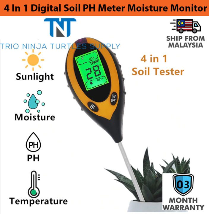 Thermometer between garden plants, Stock image