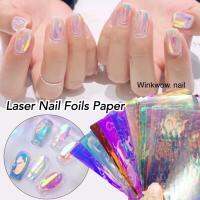 ฟอยล์แก้วออโรล่า ฟอยล์ตัดสำเร็จ(ไม่มีกาวในตัว)Nail Art Ice Aurora Nail Sticker Decals NON Adhesive Korean Trendy Nails