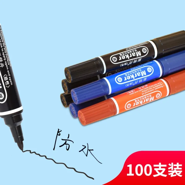 10pcs-set-std-150-a8-color-oily-marker-quick-drying-waterproof-big-head-pen-black-red-blue-double-head-marker-stationery