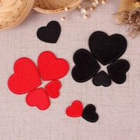 Heart embroidered cloth stickers cute hand account mini stickers clothing decoration peach heart pattern stickers no trace hole patch stickers