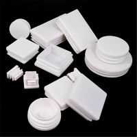 White Square Plastic Blanking End Cap Caps Tube Pipe Inserts Plug Bung Rectangle Insert For Chair Leg Pipe 15x15 35x35 50x50mm Pipe Fittings Accessori