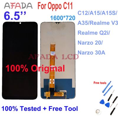 6.5 For Oppo C11/C12/A15/A15S/A35 LCD Touch Screen Digitizer Assembly Replacement Realme V3/Q2i Narzo 20/30A LCD Display