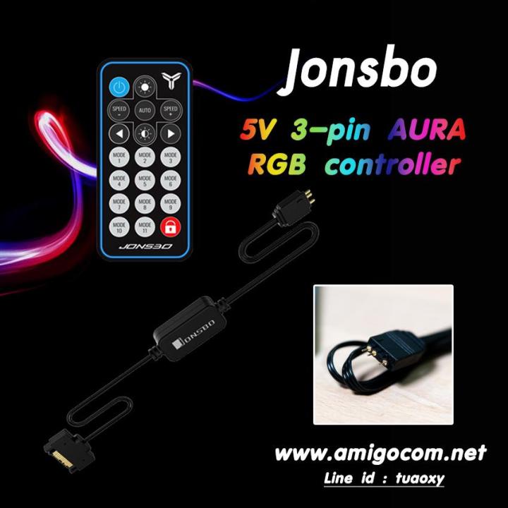 jonsbo-ควบคุมไฟ-aura-rgb-controller-argb-หัว3พิน