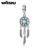 WOSTU วัสดุของแท้ Bohemian Dream Catcher จี้ตัวล็อคจี้สร้อยข้อมือสร้อยคอเงินเครื่องประดับ DIY ทำ ZBAIC029