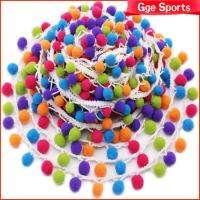 GGE SPORTS ผ้าเย็บขอบเย็บโพลีเอสเตอร์ปอมปอมประดับหลากสี Pom Pom FringeTrim ตกแต่งงานปาร์ตี้