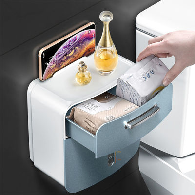 New Waterproof Toilet Paper Holder Paper Towel Dispenser Wall Mount Storage Shelf Rack Paper Storage Bathroom Paper Rack