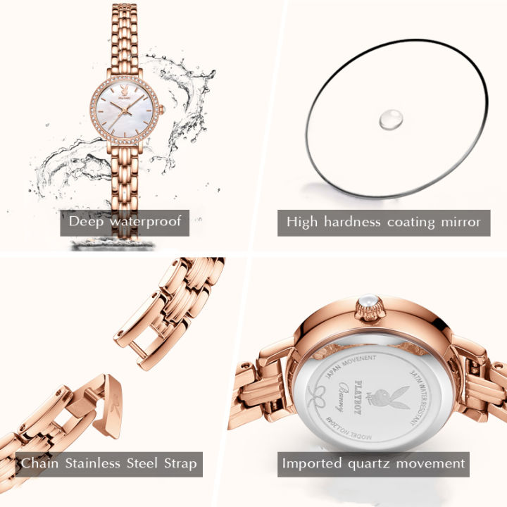 ซื้อ1แถม2ฟรีของขวัญสร้อยข้อมือและสร้อยคอ-playboy-diamond-นาฬิกา-original-กันน้ำควอตซ์สแตนเลสสายเหล็กนาฬิกาสุดหรู