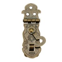 【YF】 Caixa De Madeira Do Toggle Lock Antigo Presente Fivelas Fecho Trava Padrão Esculpido Bloqueio Livro Flores 71x24mm 1Pc