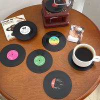 Retro Vinyl Record Coaster CD Coffee Table Coasters Heat Resistant Music Drink Mug Mat Placemat Home Decor Valentines Day Gift