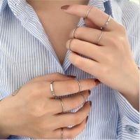 hiong 10PcsSet Punk Simple Metal Finger Ring Accessories