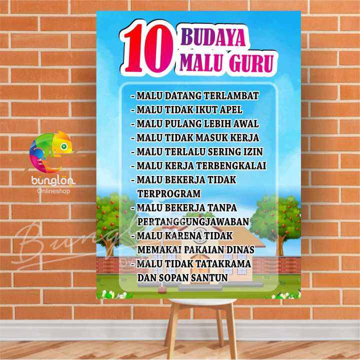 Poster Budaya Malu Guru, Kode Etik Guru, 5S, Budaya Malu Siswa, Aturan ...