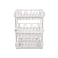 [⚡ส่งฟรี] Dish Racks *พร้อมส่ง* ชั้นคว่ำจาน ชั้นคว่ำจานพลาสติก 3 ชั้น 36X62X49 ซม. สีขาว ชั้นคว่ำจาน ที่คว่ำจาน ชั้นวางจาน ชั้นวางถ้วยชาม อ