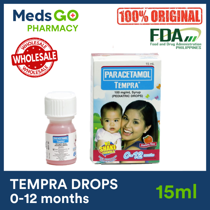 TEMPRA Paracetamol for Kids 100mg/mL Drops for baby 15mL Strawberry