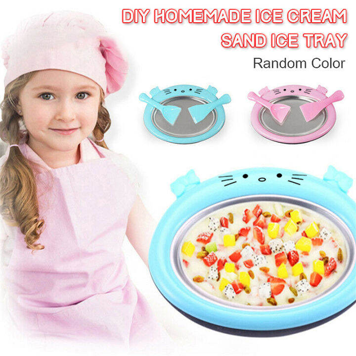 Kids DIY Instant Ice Cream Maker Pan Home Sorbet Gelato Yogurt Machine