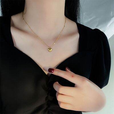 Stainless Steel Gold Color Love Heart Necklaces amp; Pendants for Women Chokers 2021 Fashion Festival Party Gift Jewelry