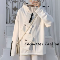 Encounter Fashion เสื้อสเวตเตอร์  เสื้อกันหนาวมีฮู้ด เสื้อกันหนาว เสื้อแขนยาวชาย เสื้อกันหนาว เหมาะสม ทนทาน เป็นตัวของตัวเอง จับคู่ง่าย MWY239040M 41Z231008