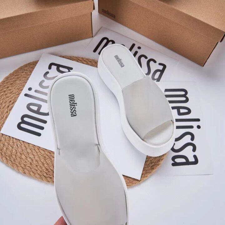 พร้อมส่ง-melissa-รองเท้าแตะ-พื้นหนา-เหมาะกับเดินชายหาด-แฟชั่นสําหรับผู้หญิง-2023-qyue-cnb